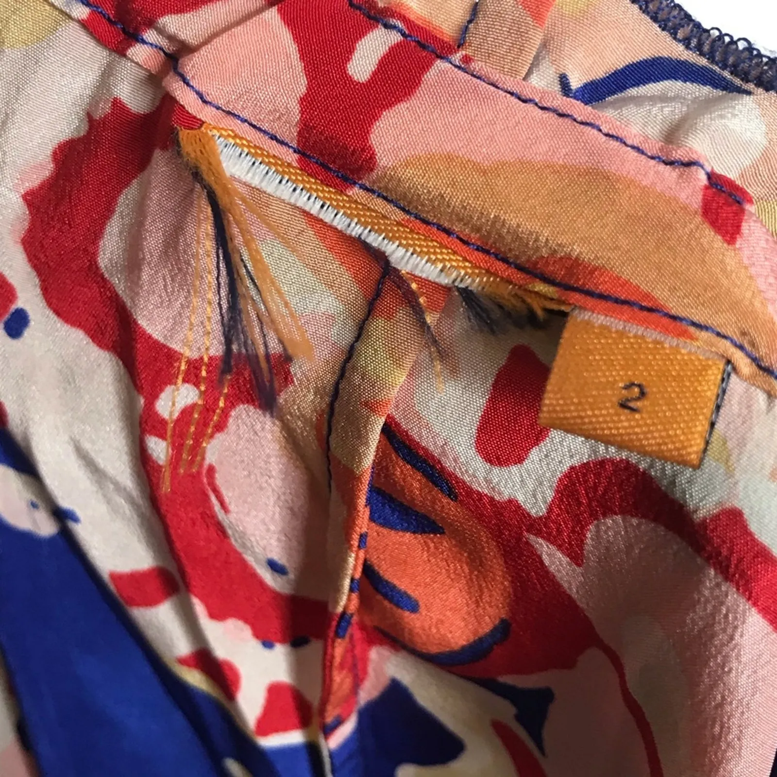 Tory Burch Women’s Off Shoulder True Blue Wildflower Silk Short Dress Size 2 - Image 4