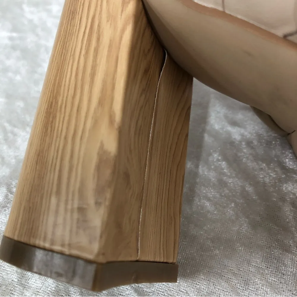 Nicole Miller New York Heels slide chunky shoe ivory womens size 9 open toe - Image 11