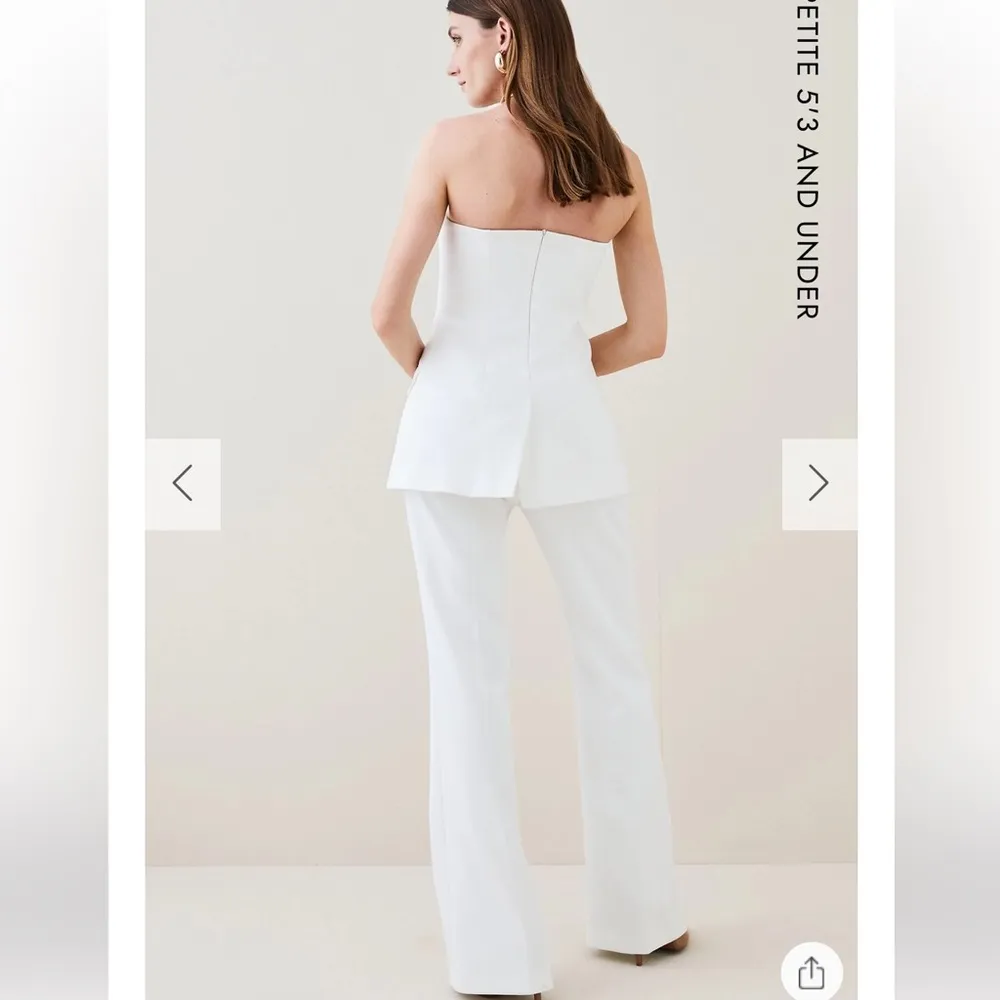 Karen Millen - Petite Compact Stretch Tailored Button Bodice Jumpsuit - Image 2