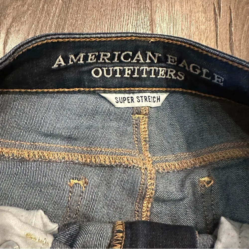 American Eagle Womens Jeans Super Stretch 4 L Long Dark Wash Low Rise Skinny - Image 3