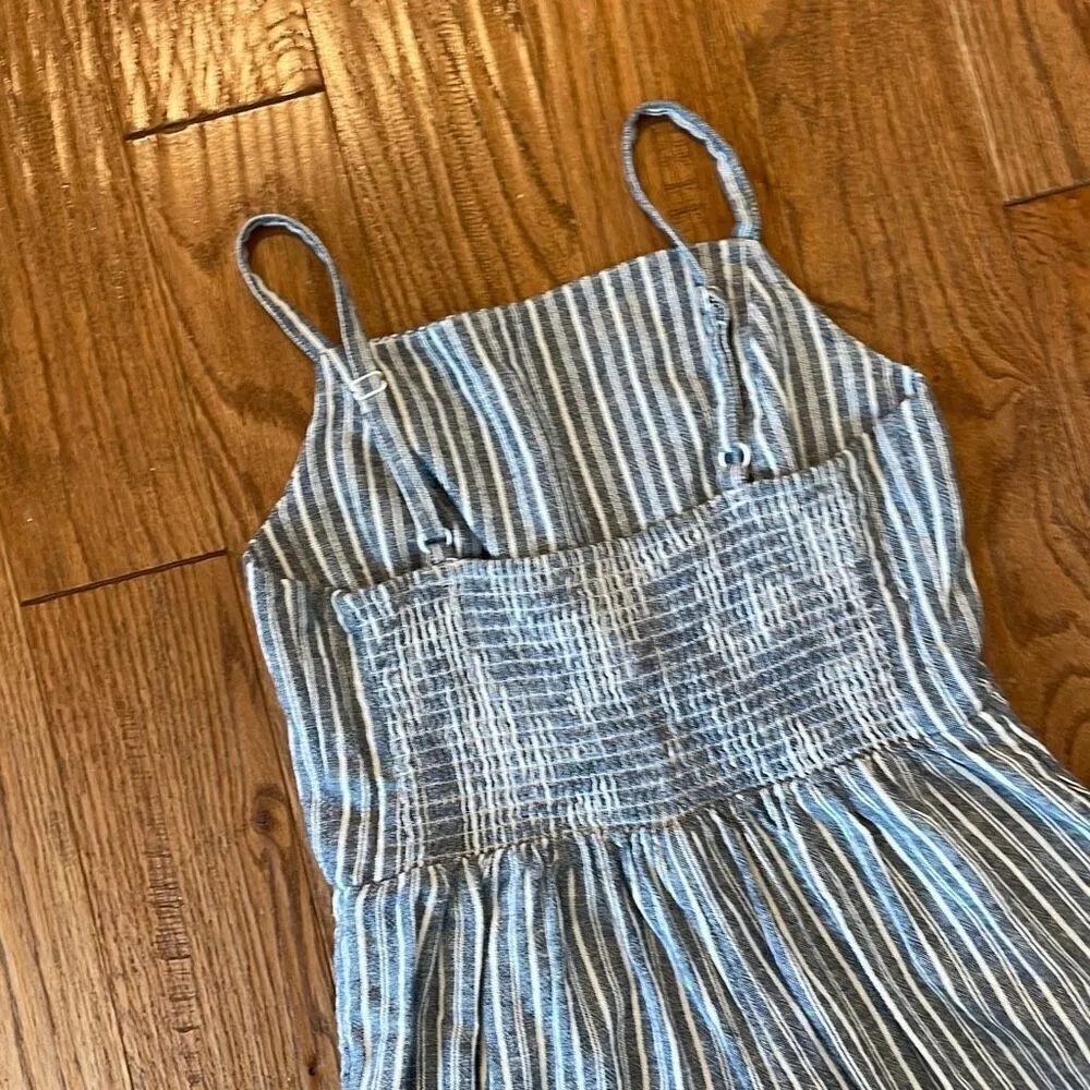 Old Navy striped linen blend jumpsuit small - Image 8