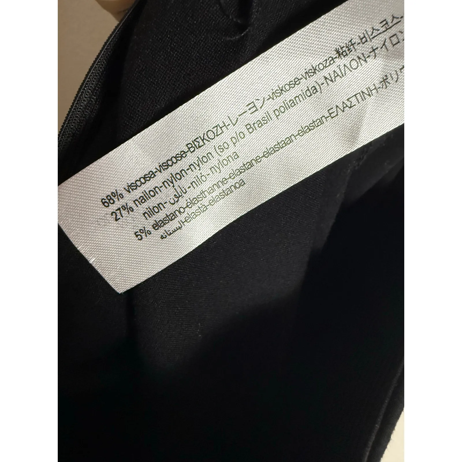 Zara Black Rhinestone Embellished High Rise Pull On Skinny Pants Size Medium - Image 9