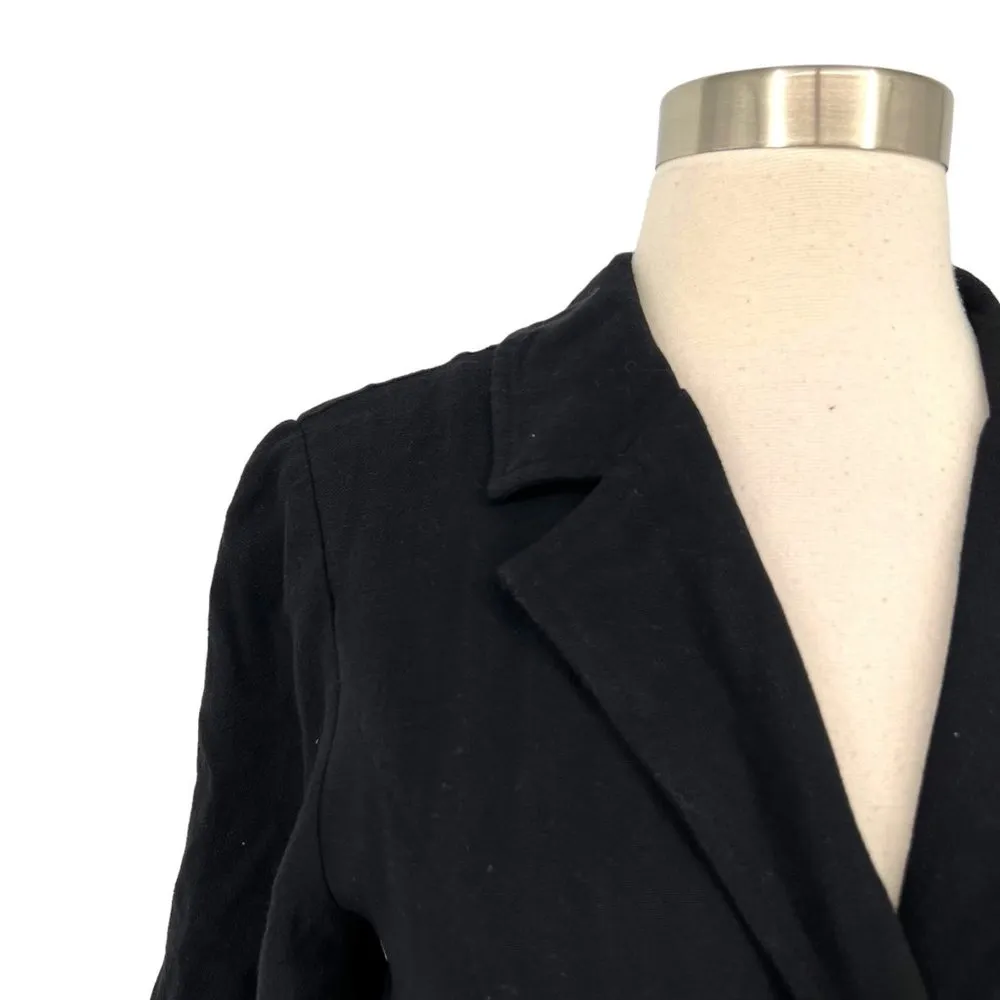 Emory Park Shirt Style Romper with Flutter Sleeves Black Size Small NWT - Image 3