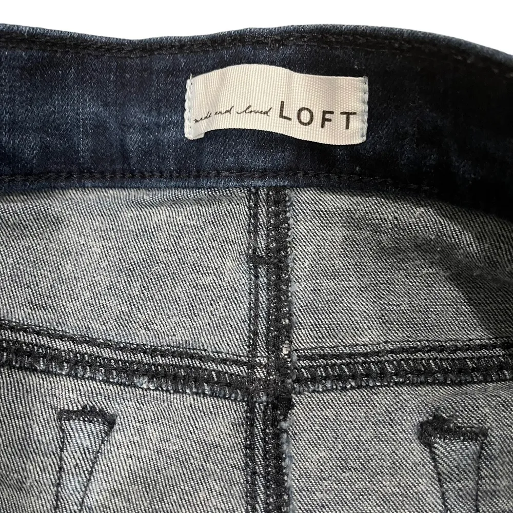 Ann Taylor Loft Dark Blue Jean Short w/ Tie Sides, Sz 4/27 - Image 11