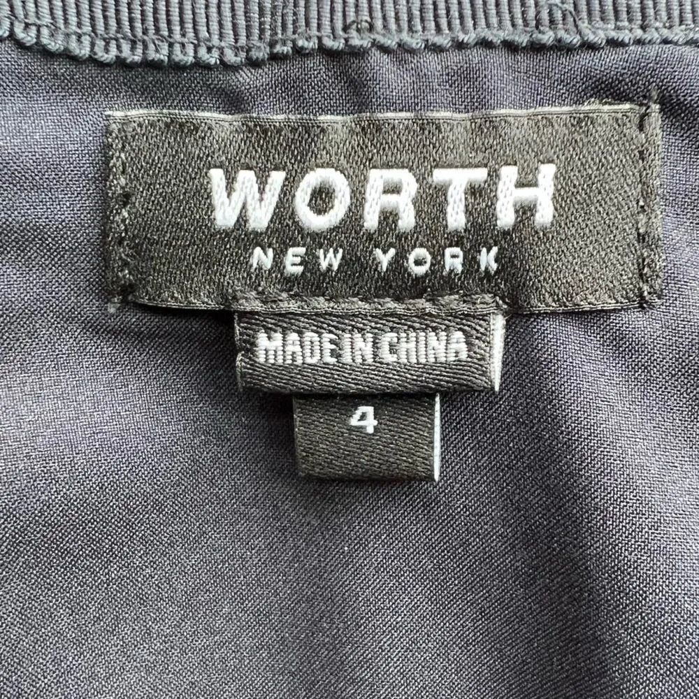 Worth New York Black Skirt with Side Slit Zippers Size 4 - Image 6