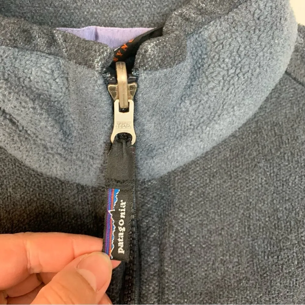 Patagonia women's small synchilla fleece zip up jacket flaw blue gorp hiking - Image 4