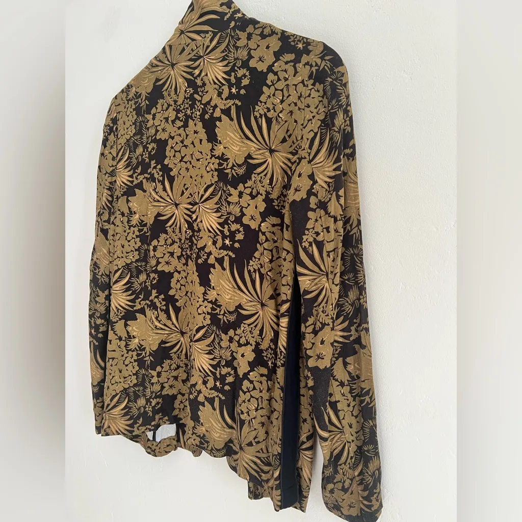 Scotch & Soda Women’s Black & Gold Floral Light Weight Blazer Jacket Size Small - Image 5