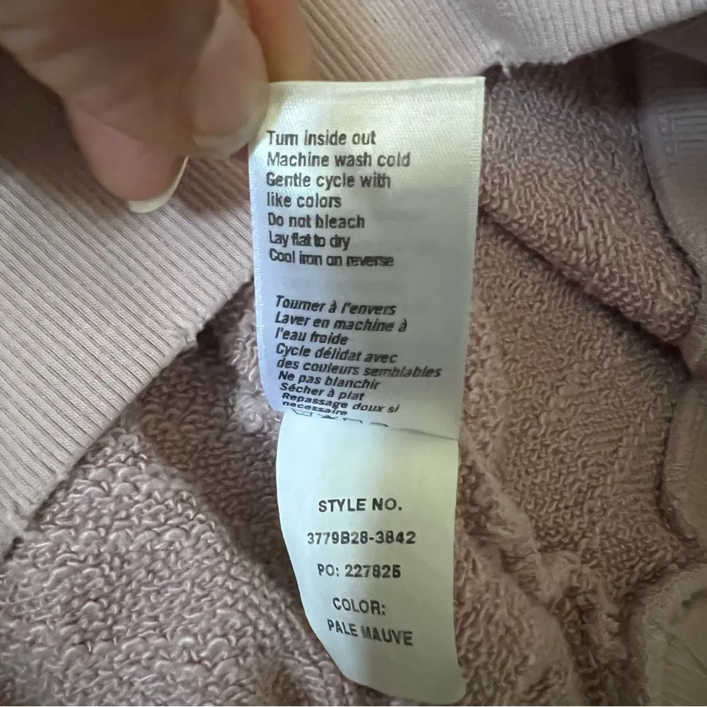 PAGE Size S distressed palm spring graphic pale pink sweatshirt - Image 7