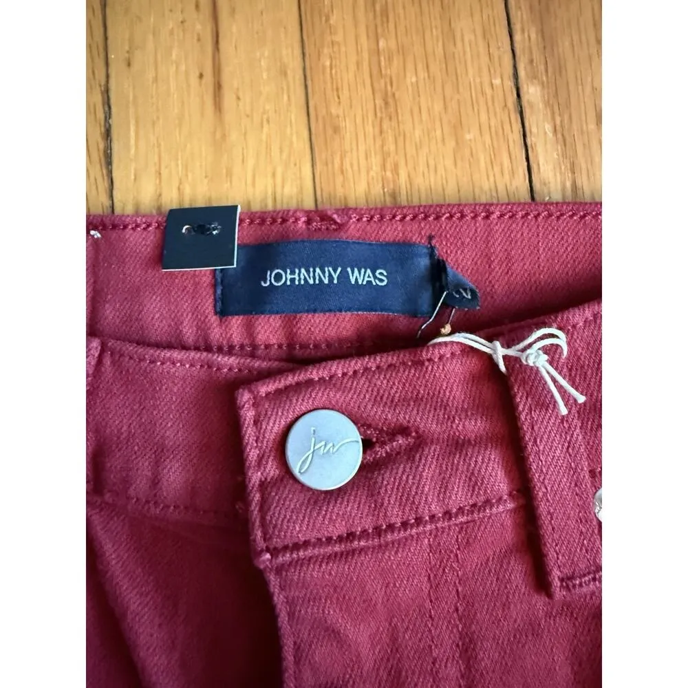 New Johnny Was Marseille Baby Boot Jeans JW1011CN8 Size 32 Cranberry - Image 7