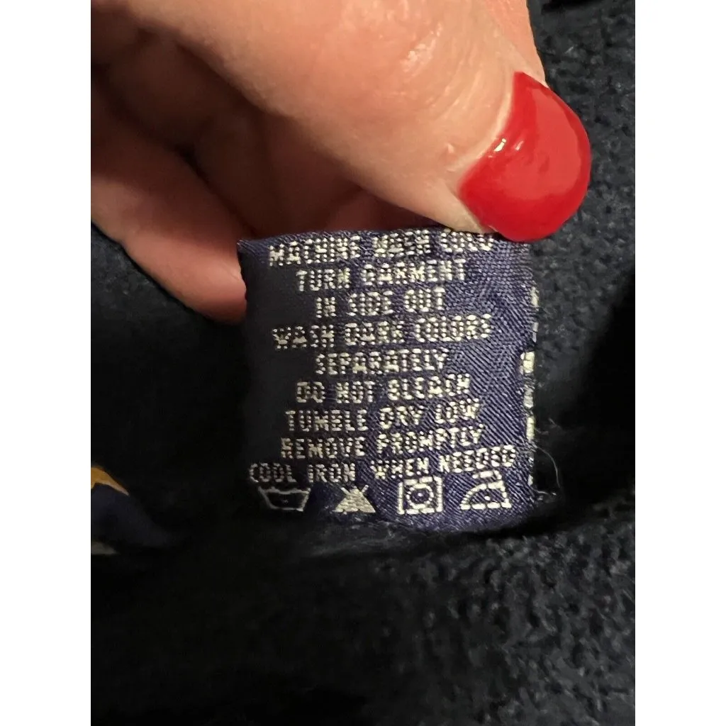 Pooh 100 Acre Collection‎ Hooded Pull Over Fleece Sweatshirt Jacket Size Small Blue - Image 8