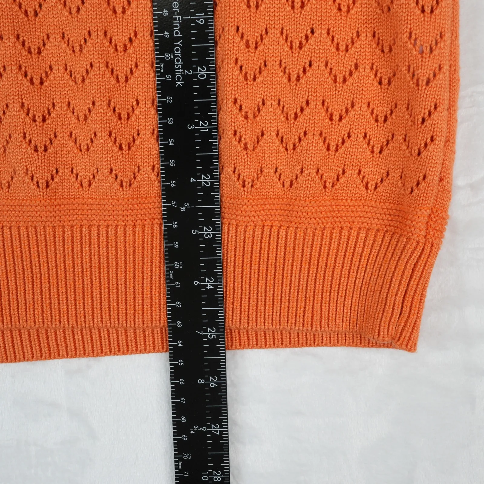 PrettyGarden Sweater Womens XL Orange Knit Short Sleeve V Neck Cottagecore - Image 7