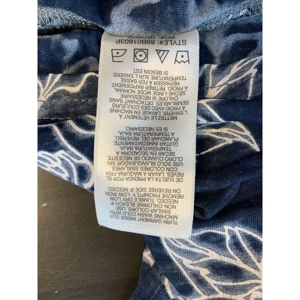 C&C California Top Women‎ Plus Sz 2XL XXL Floral Blue Burnout Shirt FLAW HOLE - Image 7