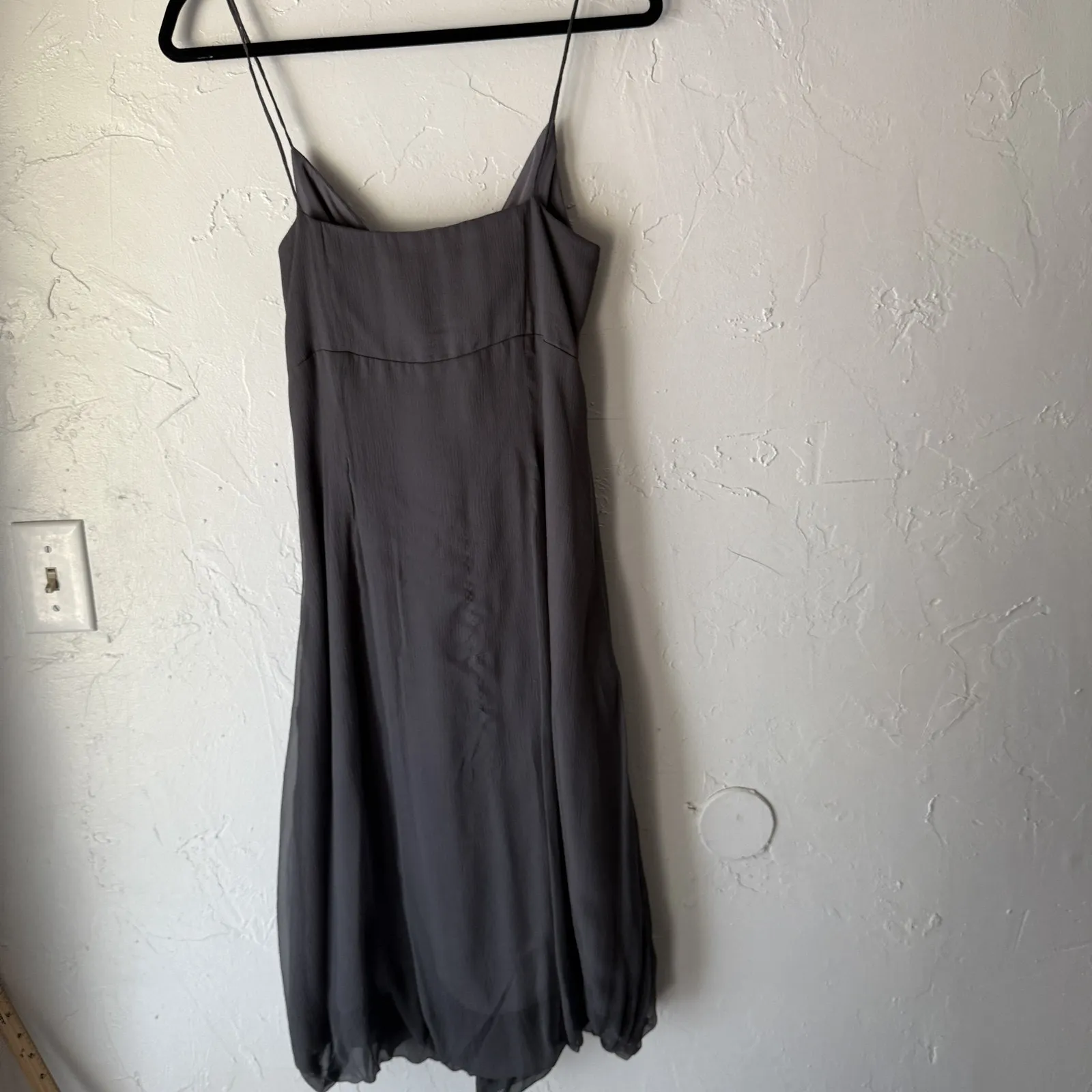 Wendy Katlen Dress Y2k 6 Silk Beaded Waist Formal Gown Chiffon Fairy Unique‎ Gray - Image 4