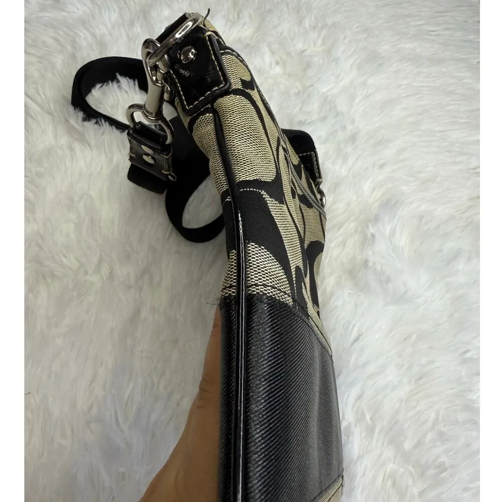 COACH Black Gray Classic Signature Crossbody - Image 5