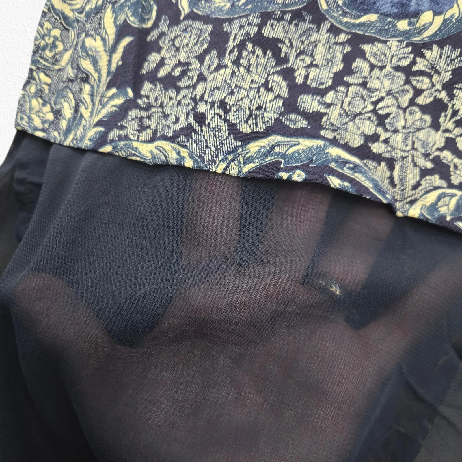 Vintage 90s Carole Little Art Print Kimono Jacket Open Front Cardigan Size 10 Black - Image 8