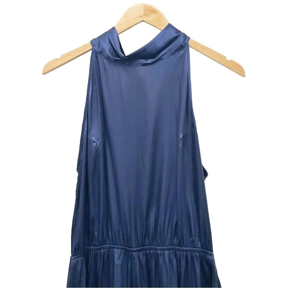 Lioness High Expectations Satin Shorts Romper Dark Blue Women’s Size Medium - Image 6