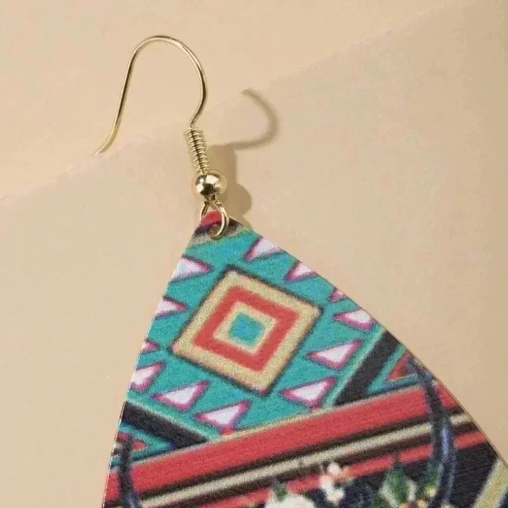 🆕Skull Color Block Water Drop Earrings🆕 Gold - Image 3