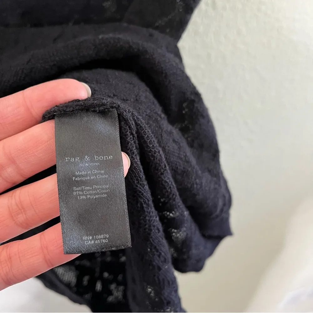 Rag & Bone Floral Mesh Jacquard T Shirt Short Sleeve Top Womens Size S - Image 6