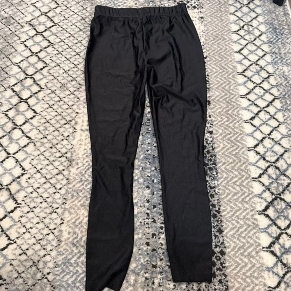Only  Onllina Shiny Pull On‎ Mid Rise Black Leggings Size Medium - Image 3