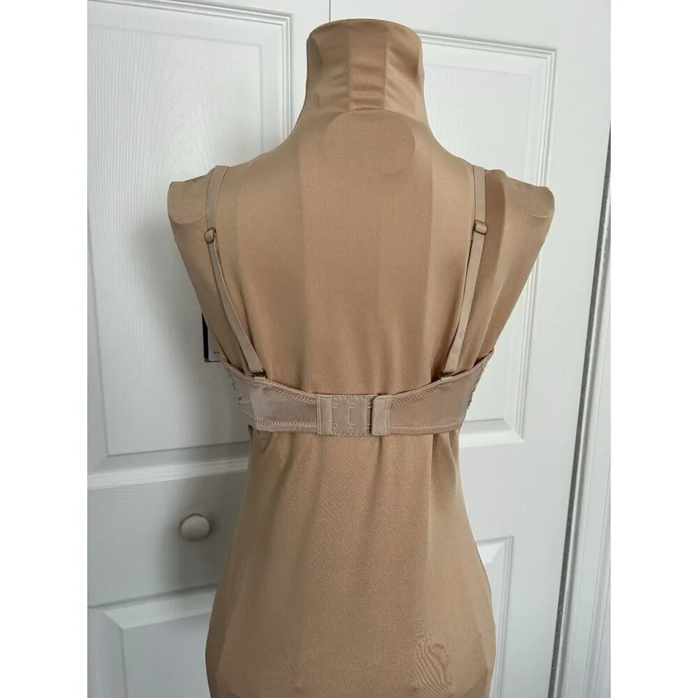 NATORI Disclosure Contour Plunge Convertible Bra Cafe Tan Ultra Light Lace 32DD - Image 2