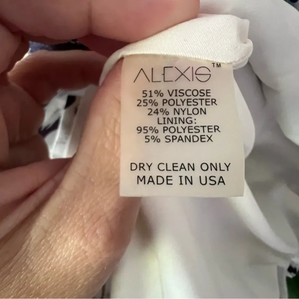 ALEXIS Blue & White Floral Stripe Cut Out‎ Dress size XS - Image 6