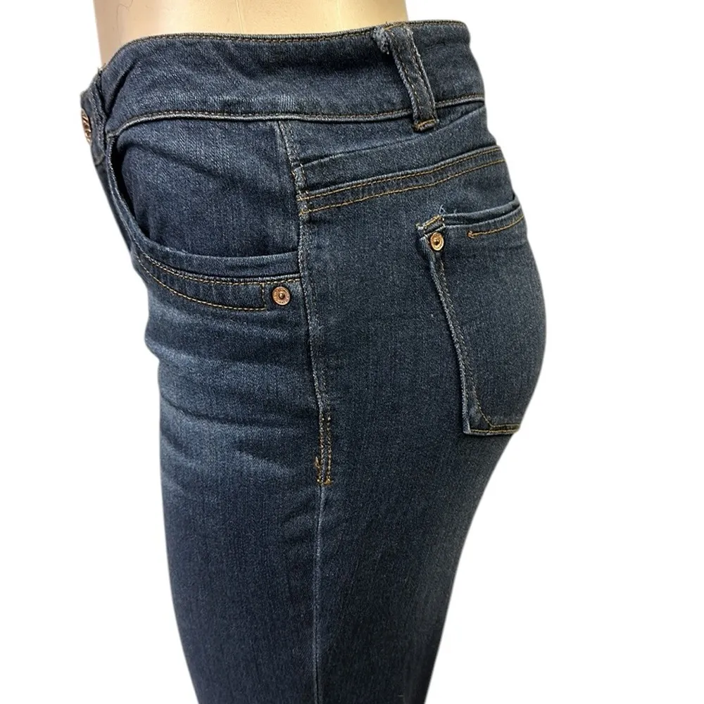 Democracy Freedom Ankle Skimmer Dark Wash Denim Raw Hem Blue Jeans Womens 10 - Image 4