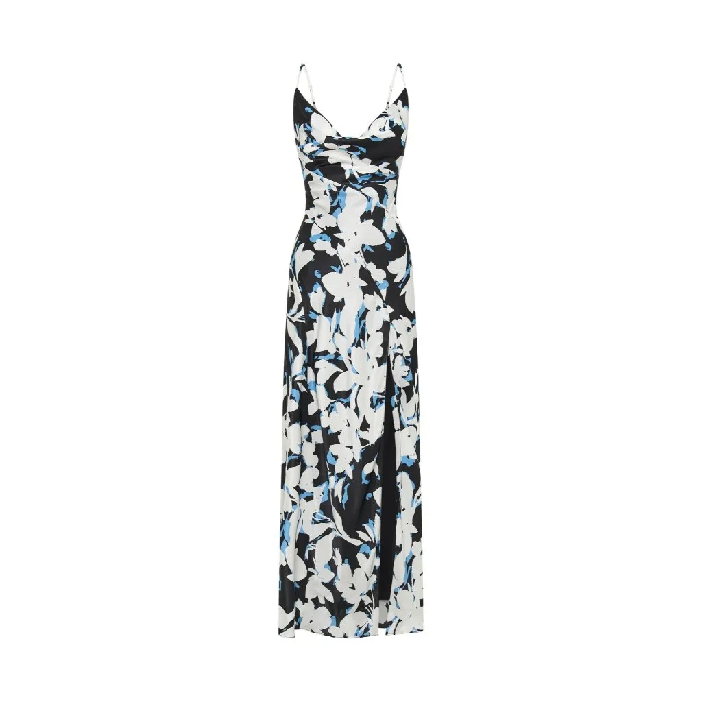 NICHOLAS Ariel Cowl Gown in Black Blur Print 0 New Womens Floral Long Maxi Dress - Image 9