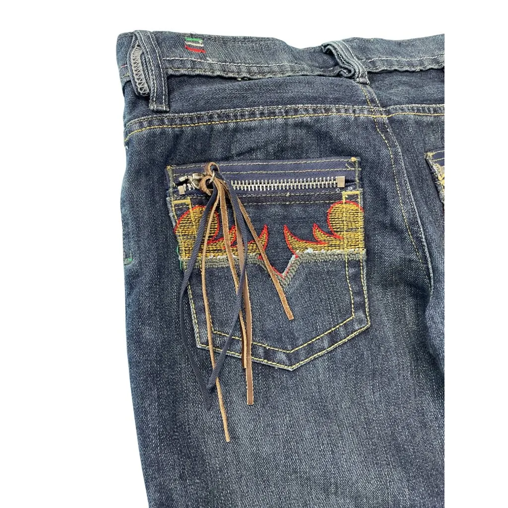 Diesel Cayre Womans Y2K Blue Wide Leg Stretch Jeans Size 28/32 SKU 9284 - Image 11