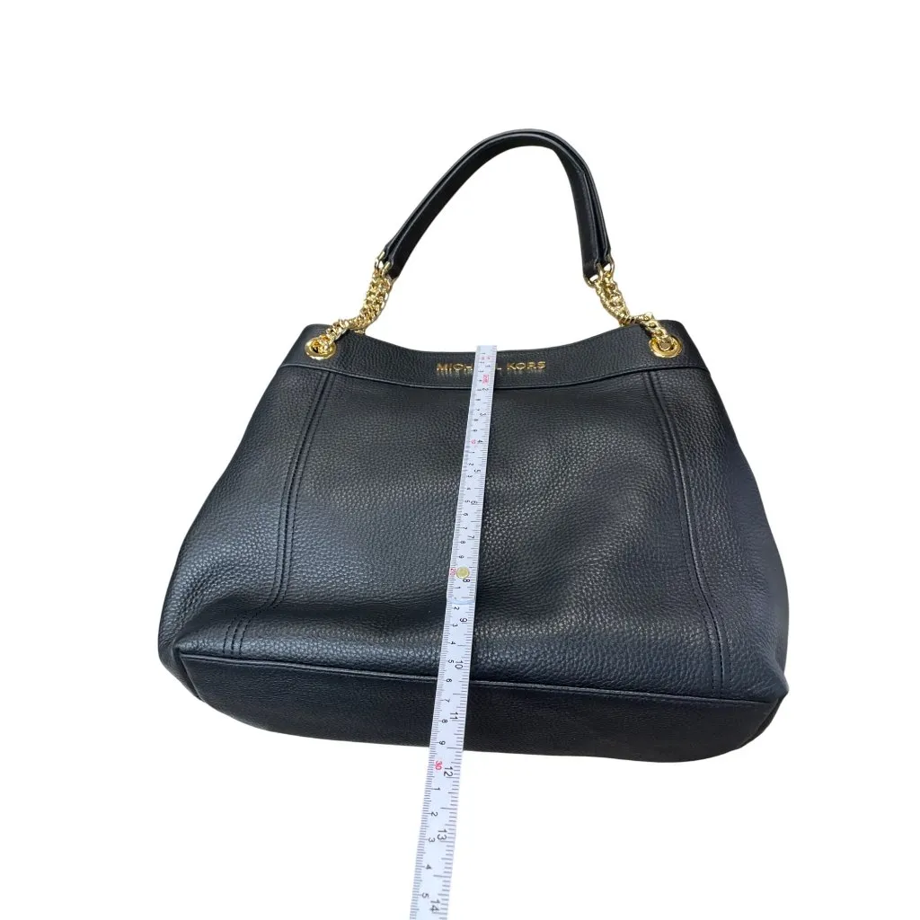 Michael Kors womans Balck Jet Set Large Chain Gold leather Shoulder Tote Handbag - Image 9