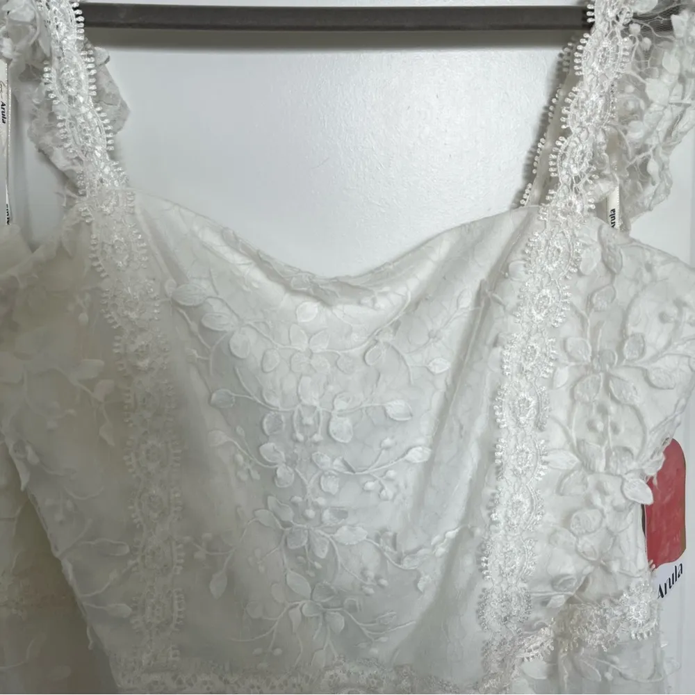 NEW Arula FLAWED White Floral Lace Maxi Dress Plus Size 0X NWT see photos - Image 9