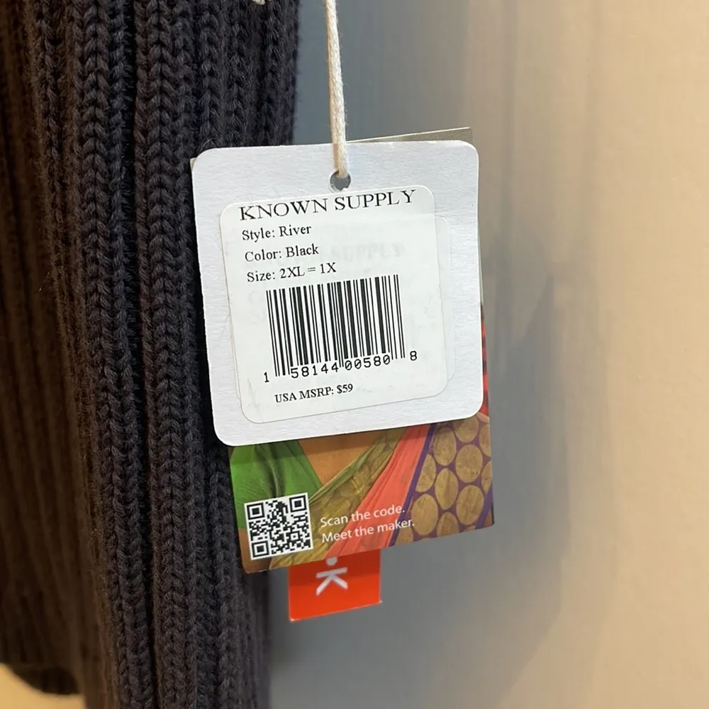 NWT Known Supply River Sweater Tank 2XL 1X Black organic cotton tank Size 2X - Image 6