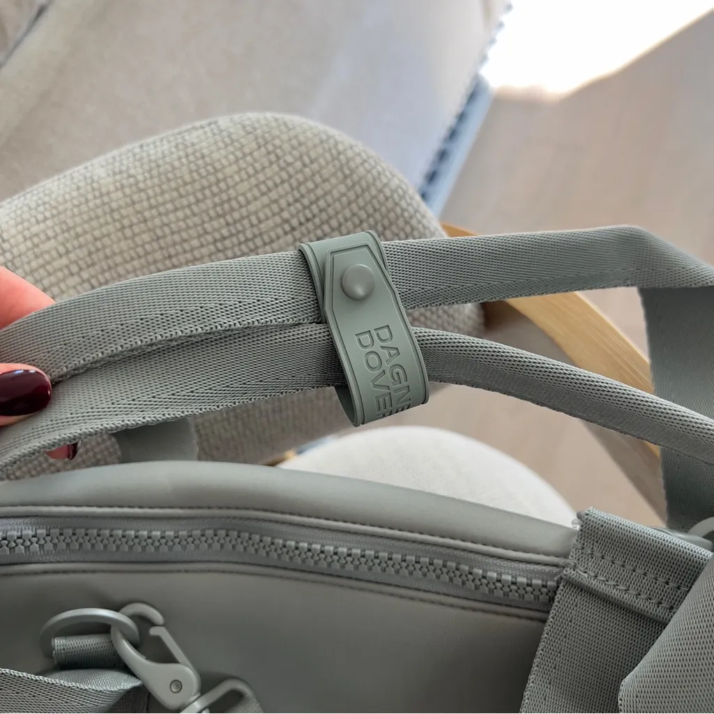 Dagne Dover Landon Large Carryall Satchel Duffle Bag, 16.5" in Sage (Gray) - Image 7