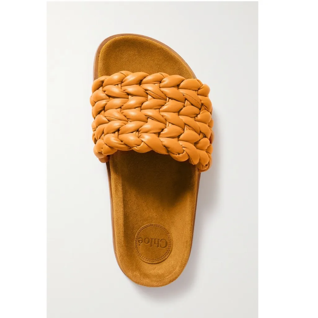 Chloé Kacey Flat Footbed Braided Leather Slides, NWT, Size 41 W Comes w/Dust Bag - Image 4