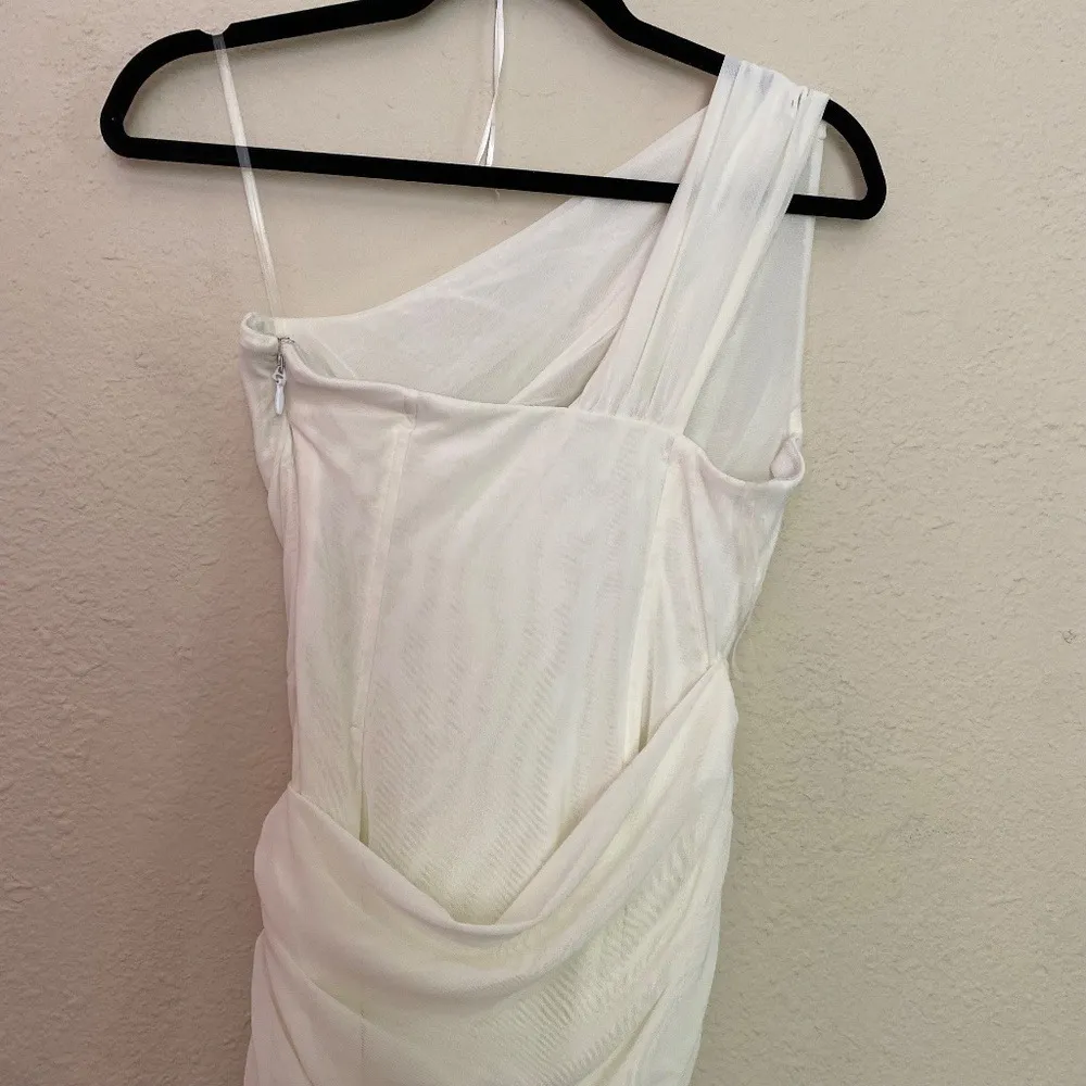 HOUSE OF CB   'Valentina' Ivory white Asymmetric Cutout Midi Dress NWOT Size S‎ - Image 11