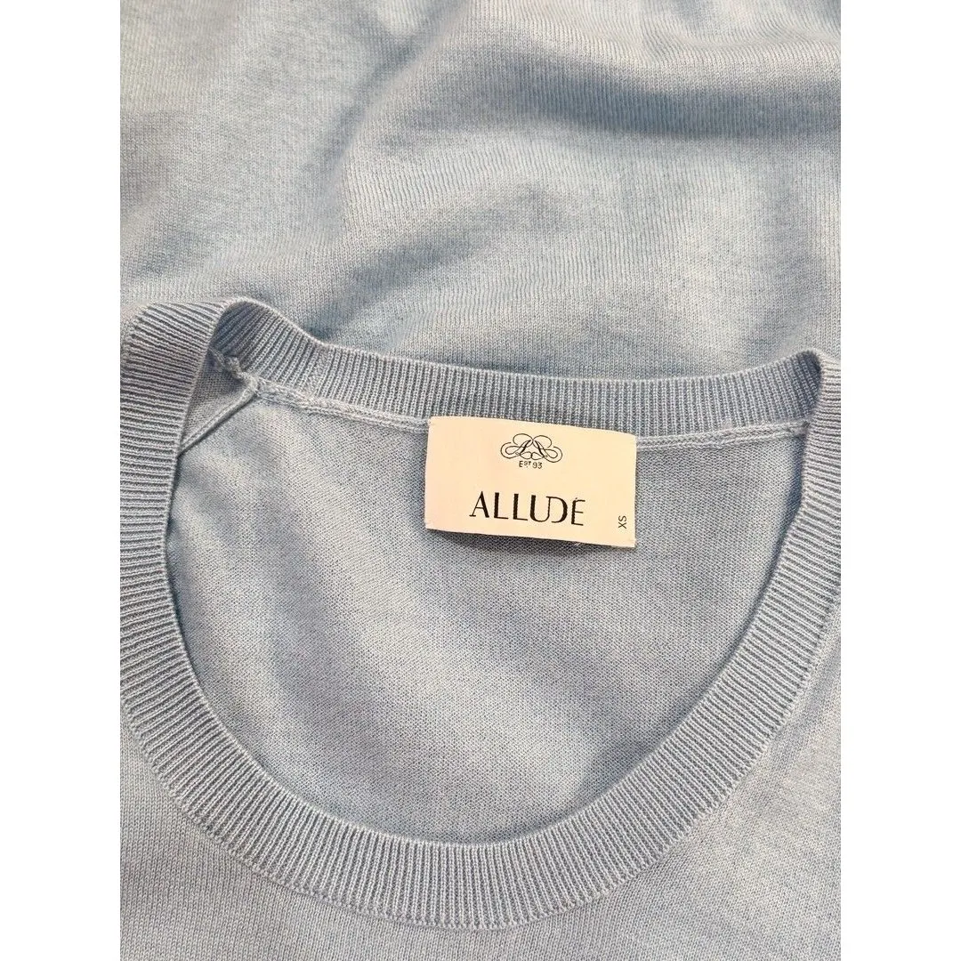 Allude Womens Sweater Blue Crewneck Cashmere Knit 3/4 Sleeve Pullover Jumper XS - Image 3