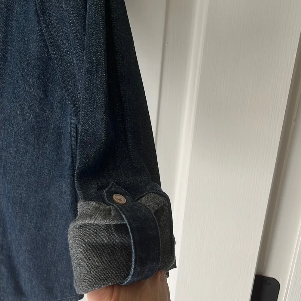 Talbots Women's Dark Denim Button Down Shirt - Image 4