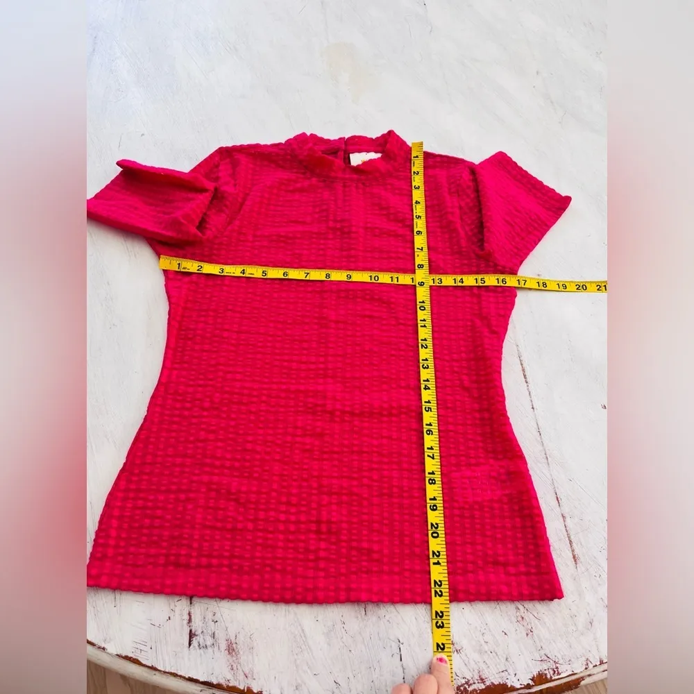 Anthropologie Maeve Sheer Mesh Mock-Neck Top in Pink Size Small NWOT $58 - Image 9