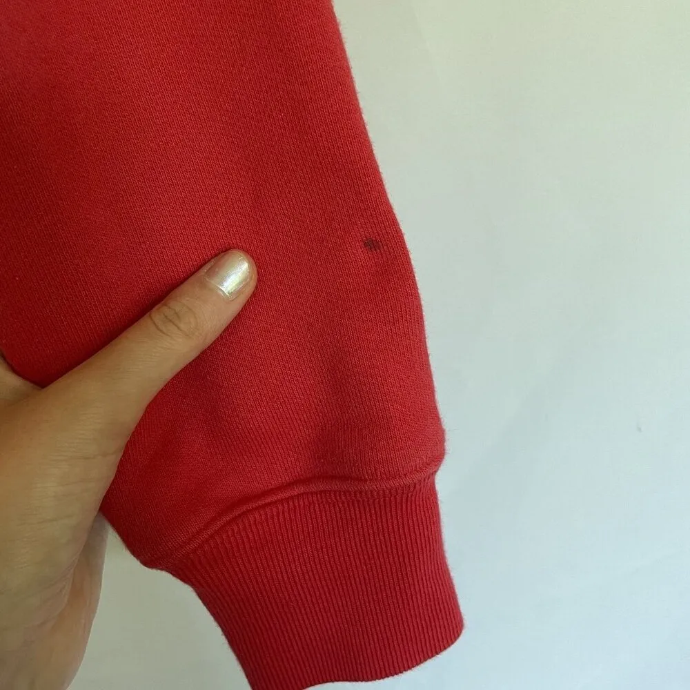 Champion red crewneck sweater women's size XS bright neon color casual top - Image 7