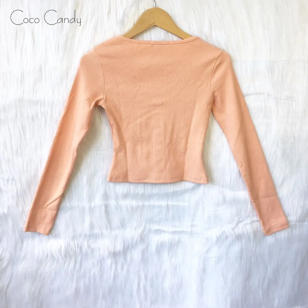 🆕Missguided Cropped Long Sleeve Cream Top - Image 5