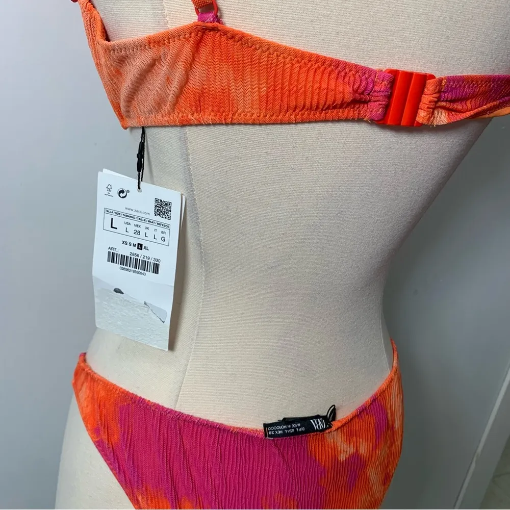 ZARA NWT bikini orange tie dye size L - Image 8