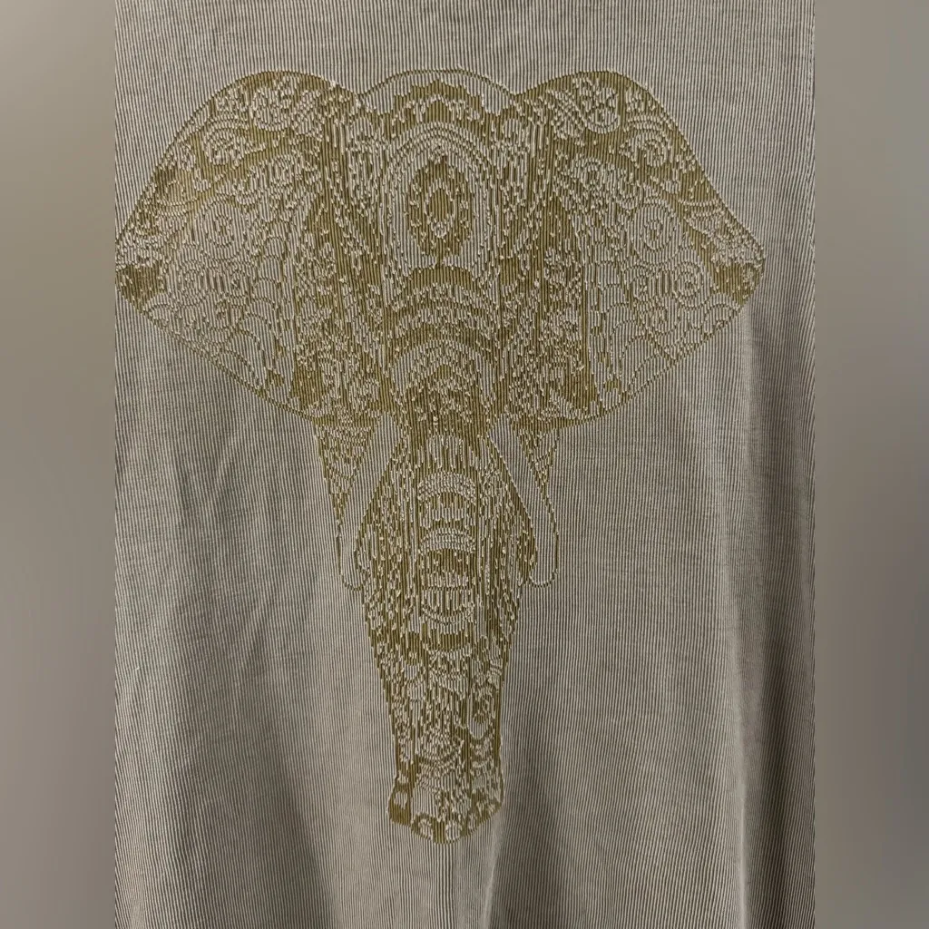 Evolution and Creation Khaki Elephant Graphic Muscle Tee - Image 2
