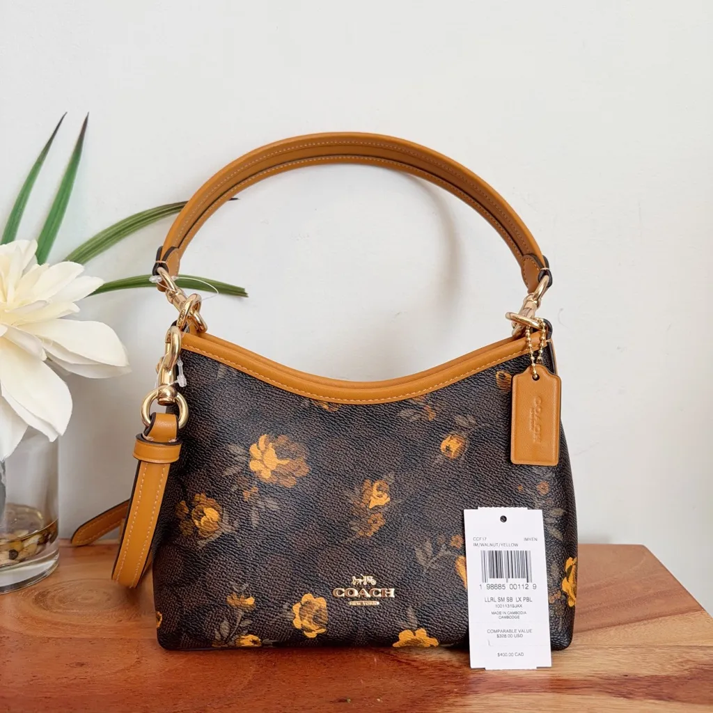 NWT Coach Laurel Small Shoulder Bag In Signature Canvas With Floral Print - Image 3