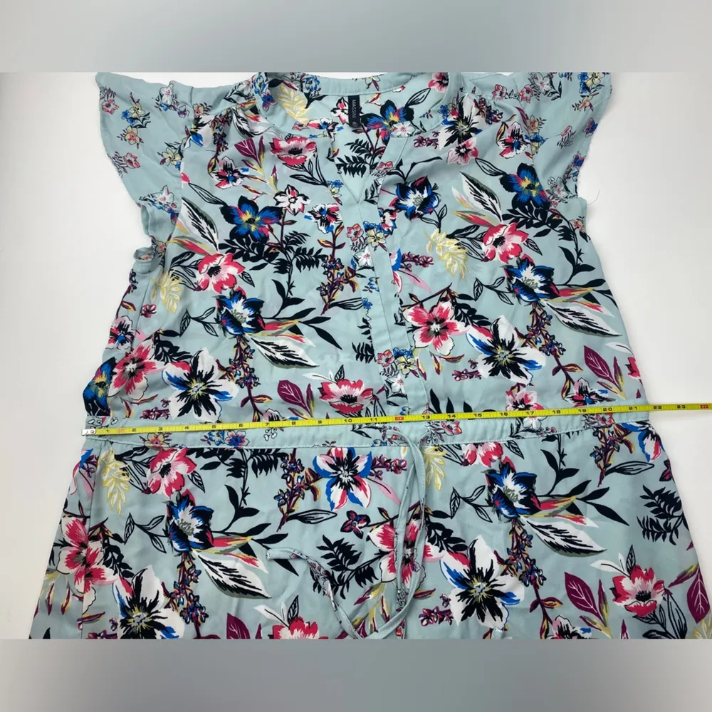 Massini Blue Multicolor Floral Print Dress Size XL Women’s - Image 9
