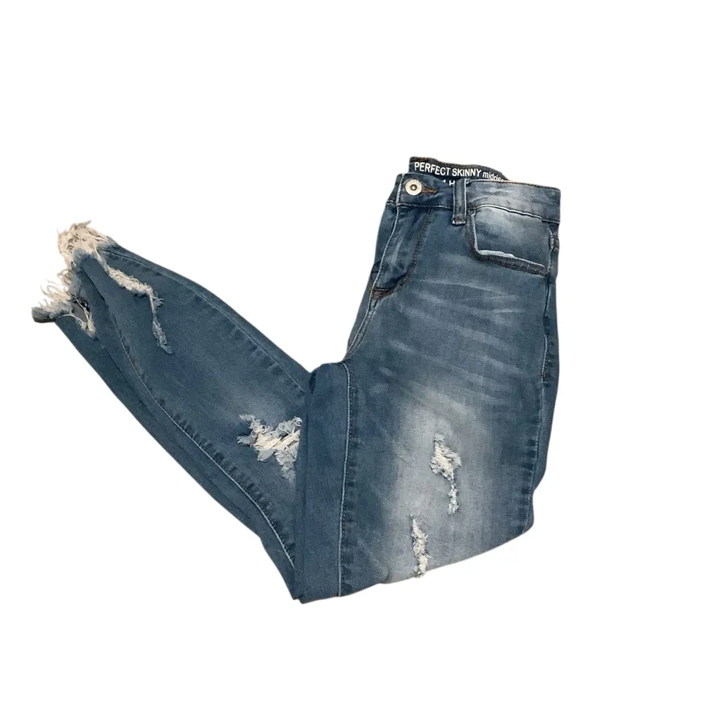 S.O.N.G. Perfect Skinny mid rise Chewed Hem ANKLET Distressed Skinny Jeans Blue Size undefined - Image 6