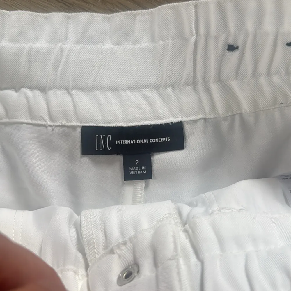 INC International Concepts High Waist White Shorts 2 Paperbag casual Dress - Image 3