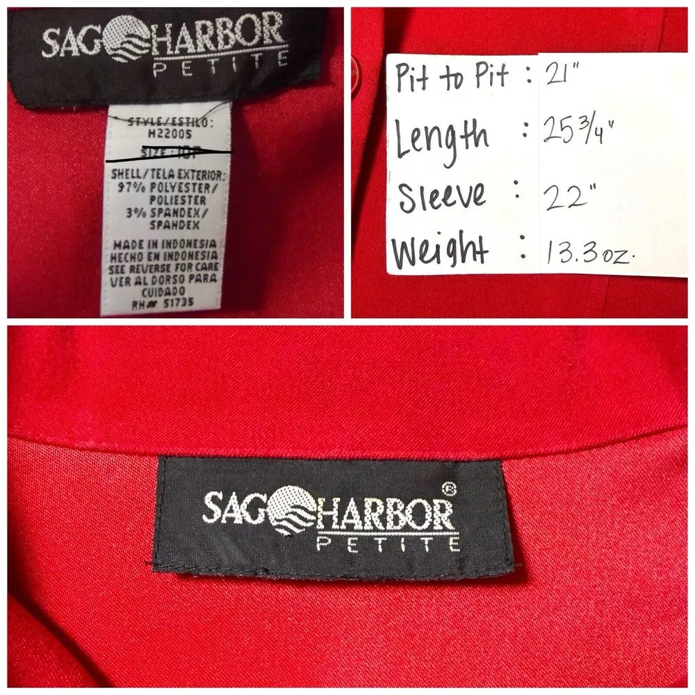 Sag Harbor Faux Suede Jacket | Petite Large | Velour Velvet | Classic Red - Image 7