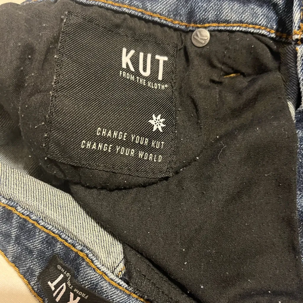 Kut from the Kloth Blue Distressed Denim Mini Skirt size 4 - Image 12