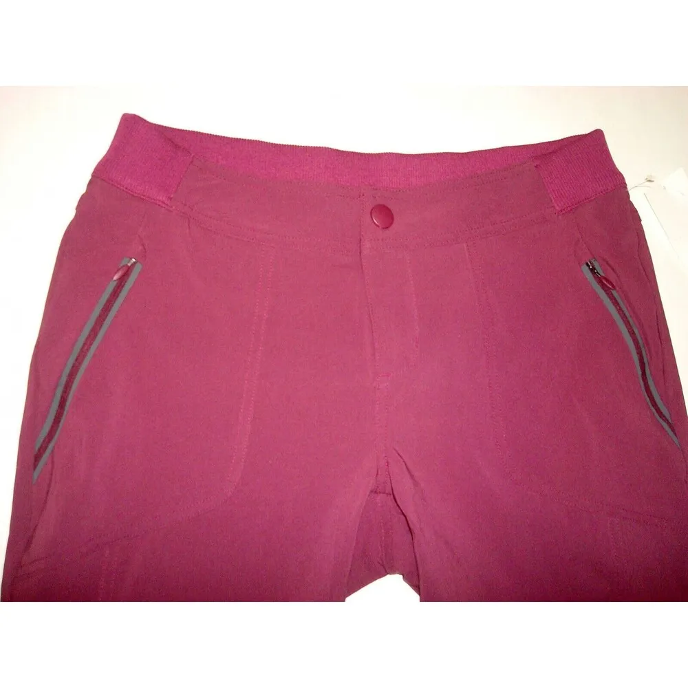Womens M New NWT Columbia Capri Pants Pockets Dark Red Bryce Canyon UPF Burgundy - Image 4