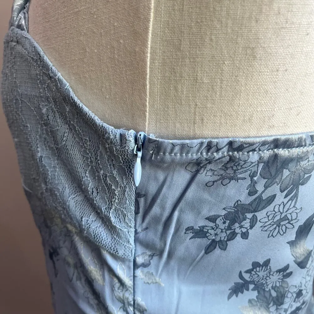 Cider Floral Jacquard Corset Mini Dress in Baby Blue Size Large - Image 7
