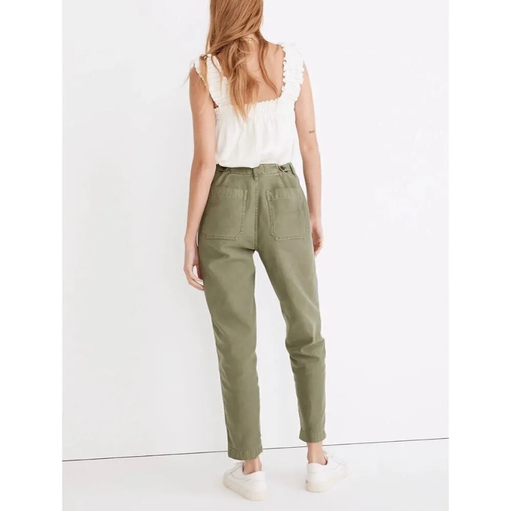 Madewell Griff‎ High Rise Utility Pants Tapered Leg Flawed in Green Plus Size 32 - Image 3